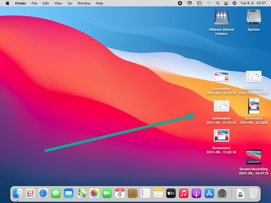 screenshots on desktop