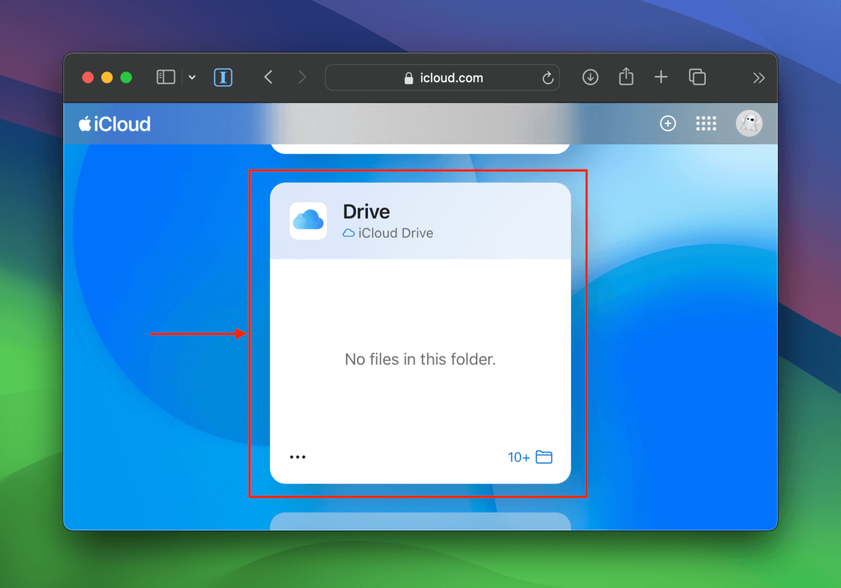iCloud Drive section in the iCloud web version