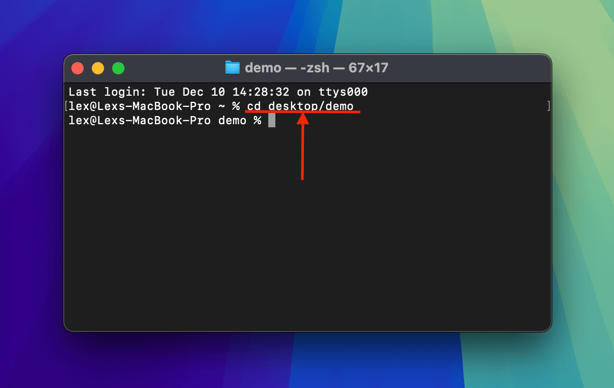 Terminal command to change working directory to the folder containing the corrupted F4V file