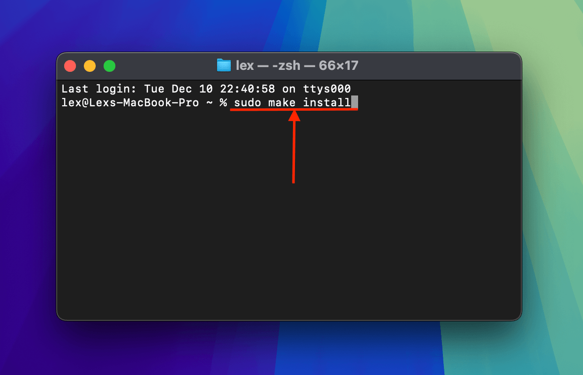 MP4Box installation command in the Terminal app