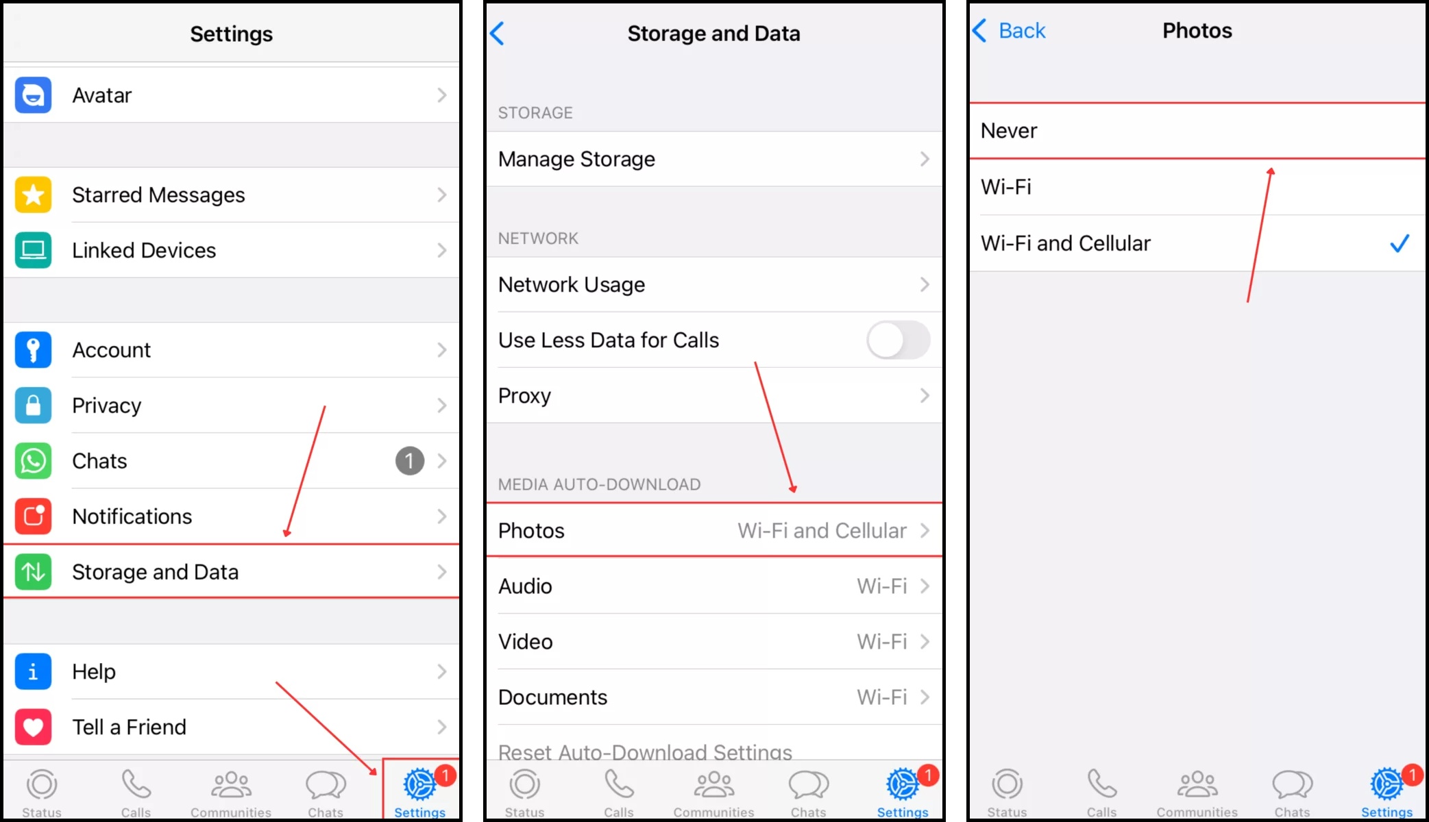 stopping automatic download of media files in WhatsApp