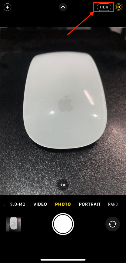HDR button on iPhone camera