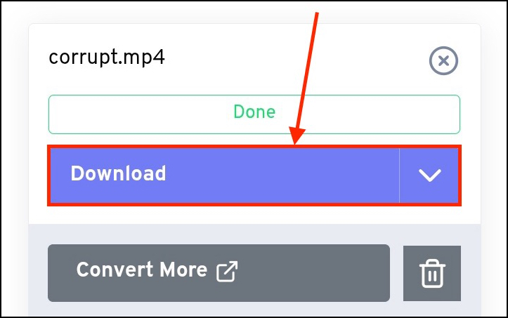 Downloading a successfully converted MP4 video on FreeConvert.com on an Android smartphone