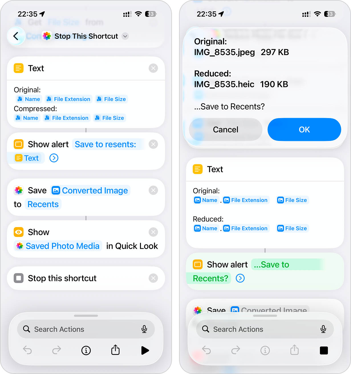 run created shortcut